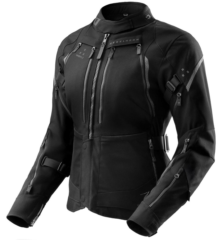 Rebelhorn Hardy 3.0 wasserdichte Damen Motorrad Textiljacke, schwarz, M