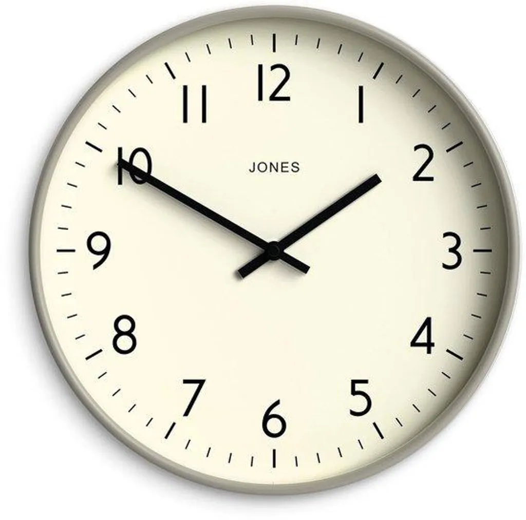 Horloge Murale Moderne Grise 30cm Pendule Ronde Silencieuse Cuisine