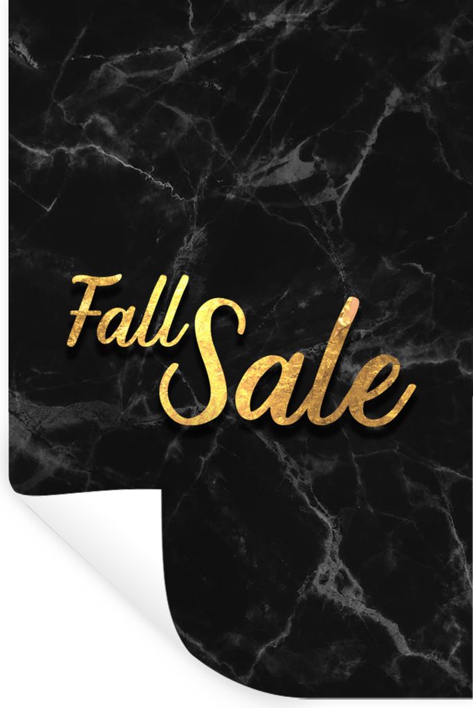 MuchoWow Wandtattoo Wandsticker Wandaufkleber Verkauf - Herbst - Gold - Marmor 20x30 cm Selbstklebend und Repositionierbar - Sticker - Dekorfolie