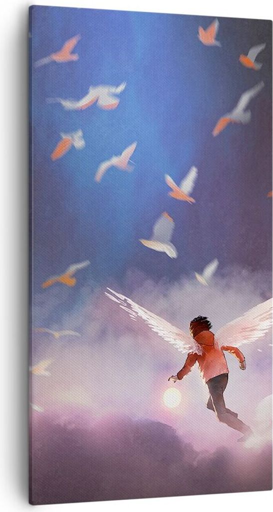 Bild auf Leinwand - Leinwandbild - Fantasie Märchen - 55x100cm - Wand Bild - Wanddeko - Wandbilder - Leinwanddruck - Bilder - Kunstdruck - Wanddek...