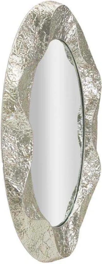 Miroir mural métal argenté 128 cm : la solution pour murs sombres - 4