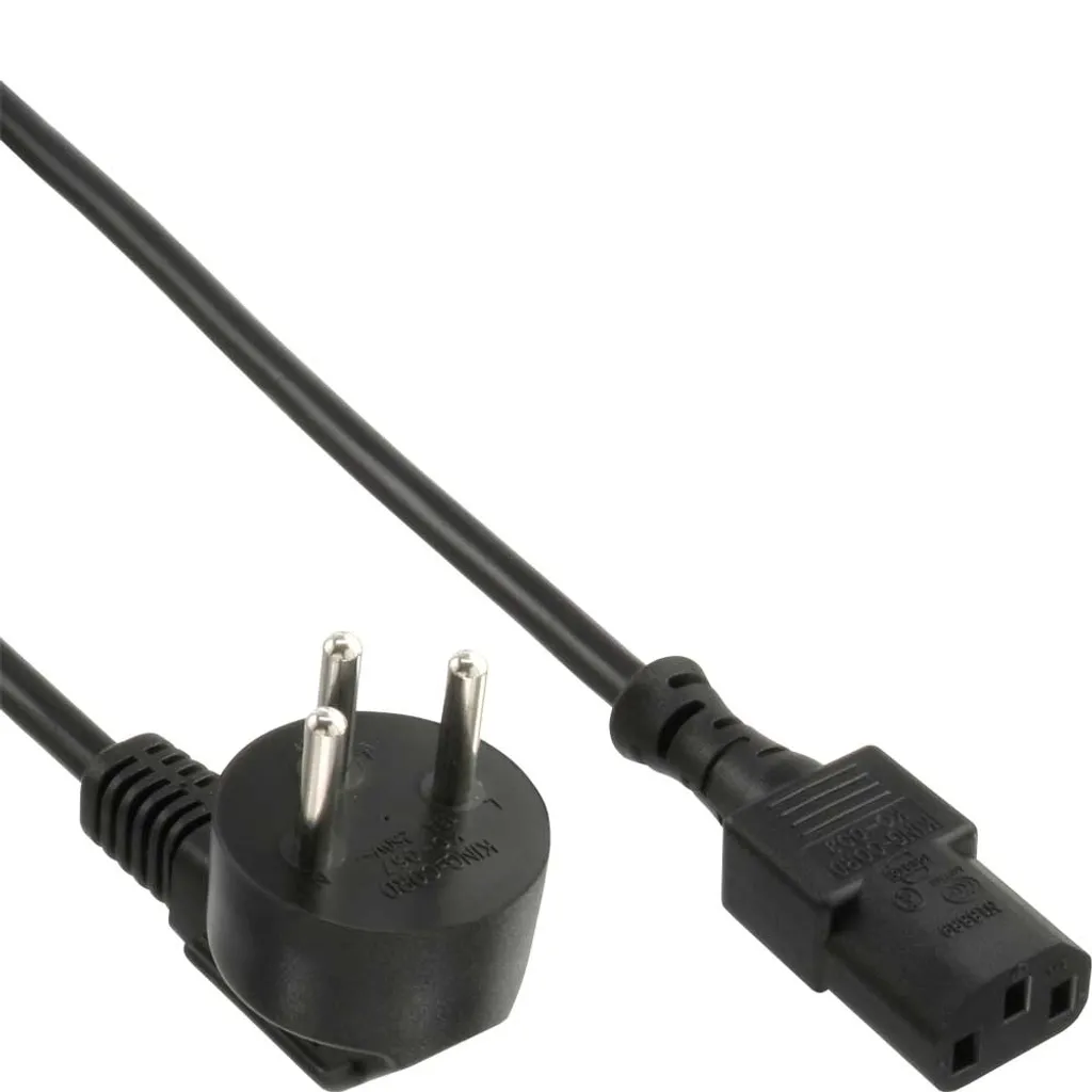 Cavo Alimentazione InLine 16655H Spina Israele a C13 5 Metri Nero