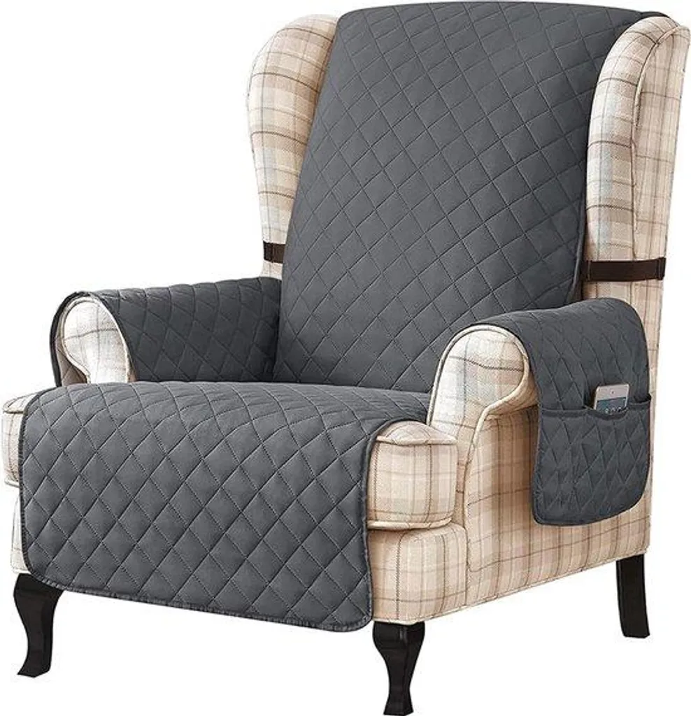 Housse de fauteuil réversible avec élastiques de maintien et protection