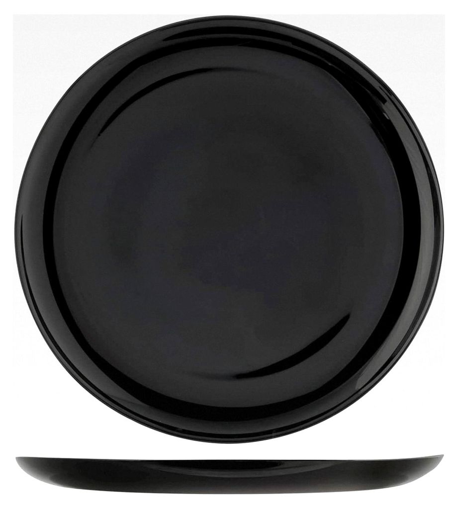 6er Set Pizzateller, Premiere, Mehrzweckteller, Tischausstattung, Besondere Gerichte, Appetithappen, Opal, Schwarz, Durchmesser 32 cm