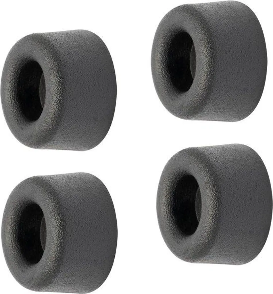4 Billes en caoutchouc noir Ø 18mm haute résistance avec vis de montage