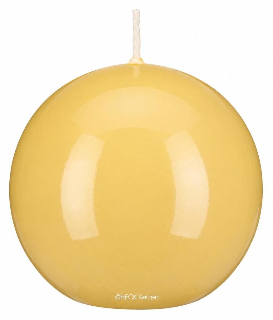Kugelkerzen Glanz-Lack Grapefruit Gelb Ø 7 cm, 4 Stück