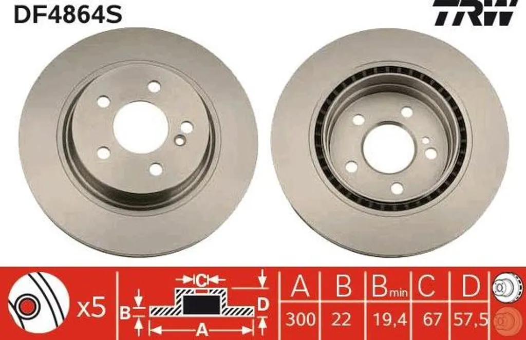 Disque de frein pour entretien Mercedes Classe C et E, standard origine