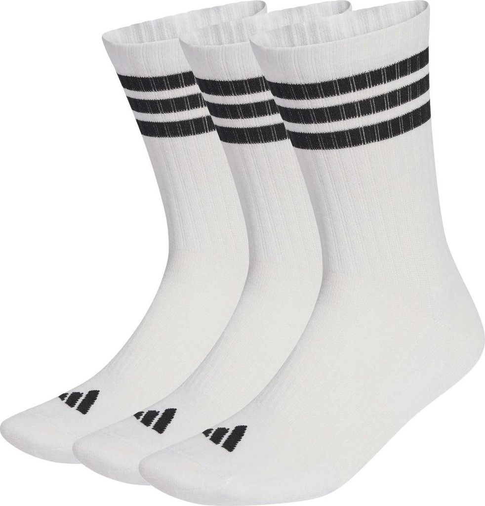 Adidas 3-STREIFEN DÄMPFENDE CREW 3 Paar unisex Sportsocken Weiß XS