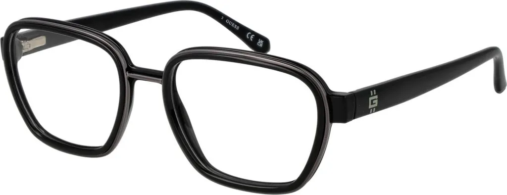 Lunettes Guess GU50086 001 noires en acétate avec branches logotées 53