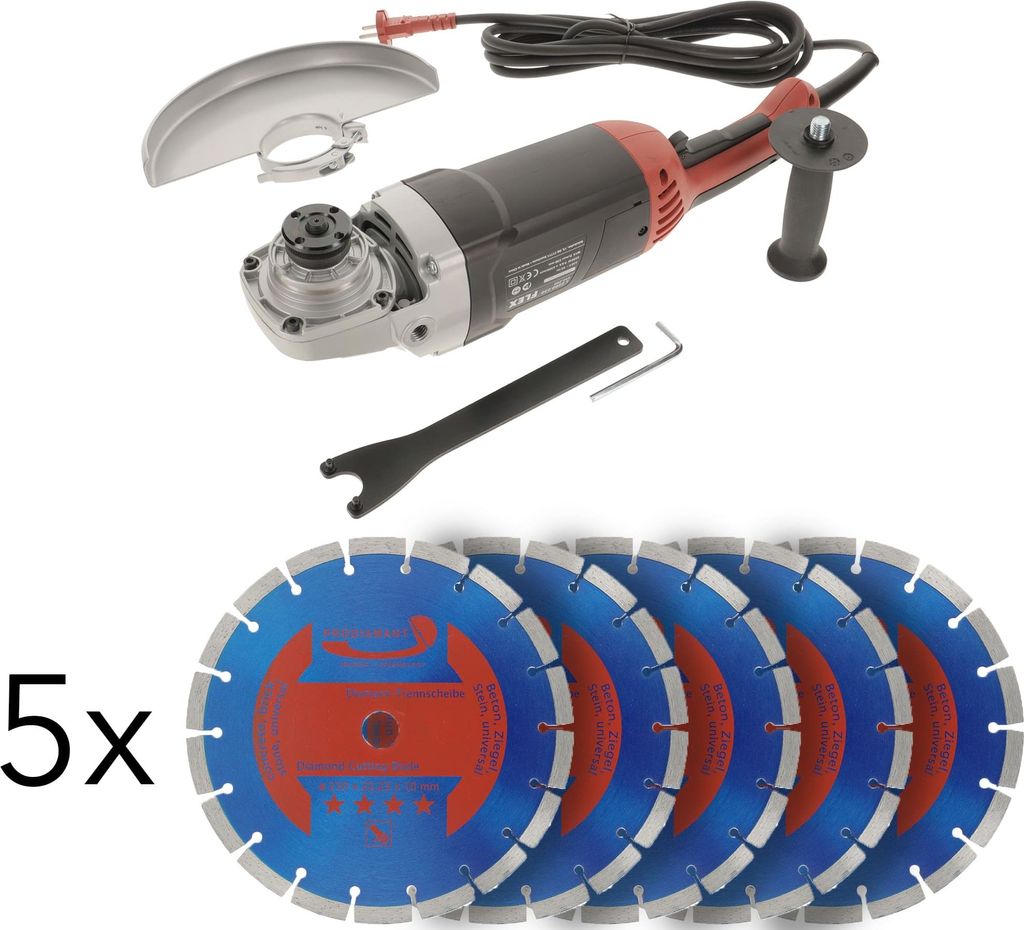 FLEX Flex L2200 Winkelschleifer 230mm + 5 Trennscheiben Produktbild 