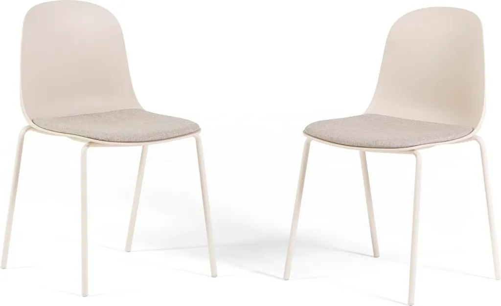 Lot de 2 chaises ROSY en polypropylène et fibre de verre avec coussin Vert