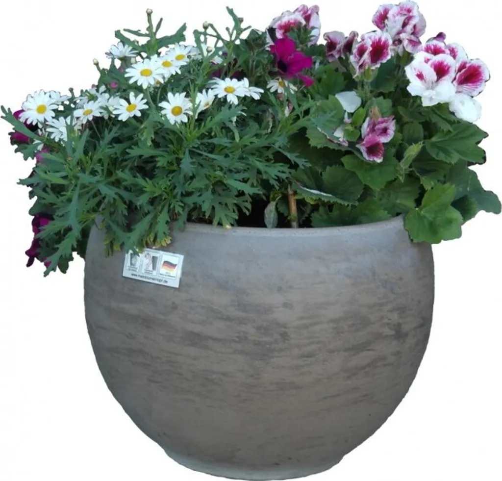 Grand pot de fleurs rond Luna basalte Ø37 cm pour terrasse et jardin