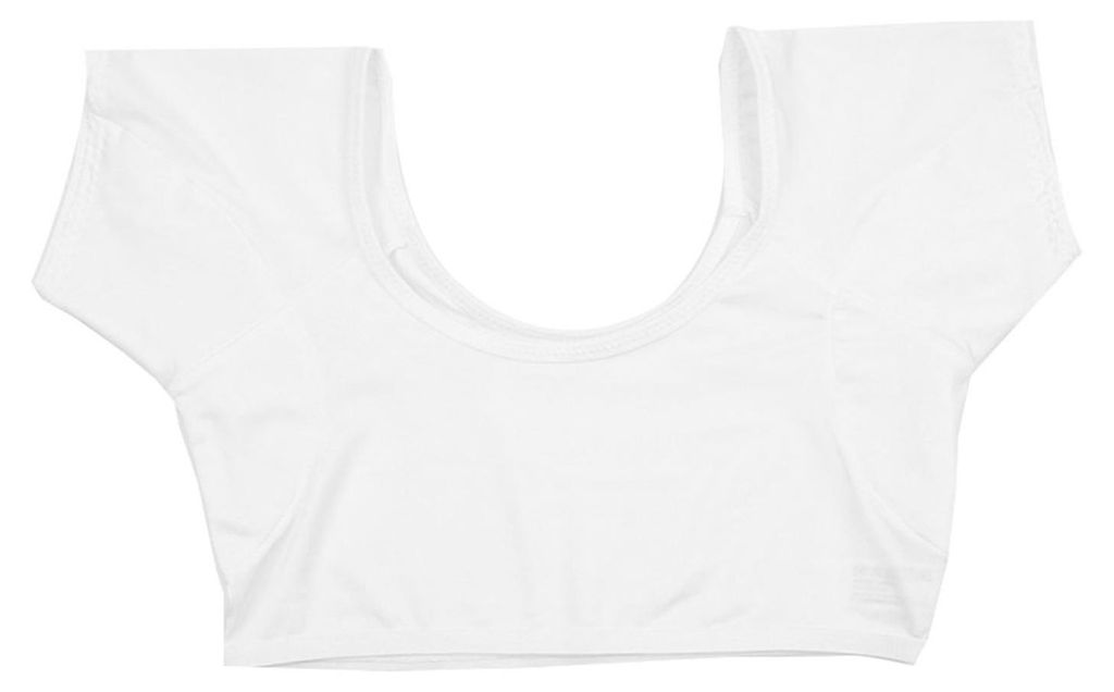 Unterarm-Schweißweste, kurzärmelig, Absorptionspullover, Design, waschbar, Achselhöhle, für Damen und Mädchen, Weiß, M