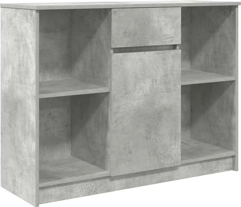 Commode buffet gris béton 101 cm avec rangement bois d'ingénierie moderne