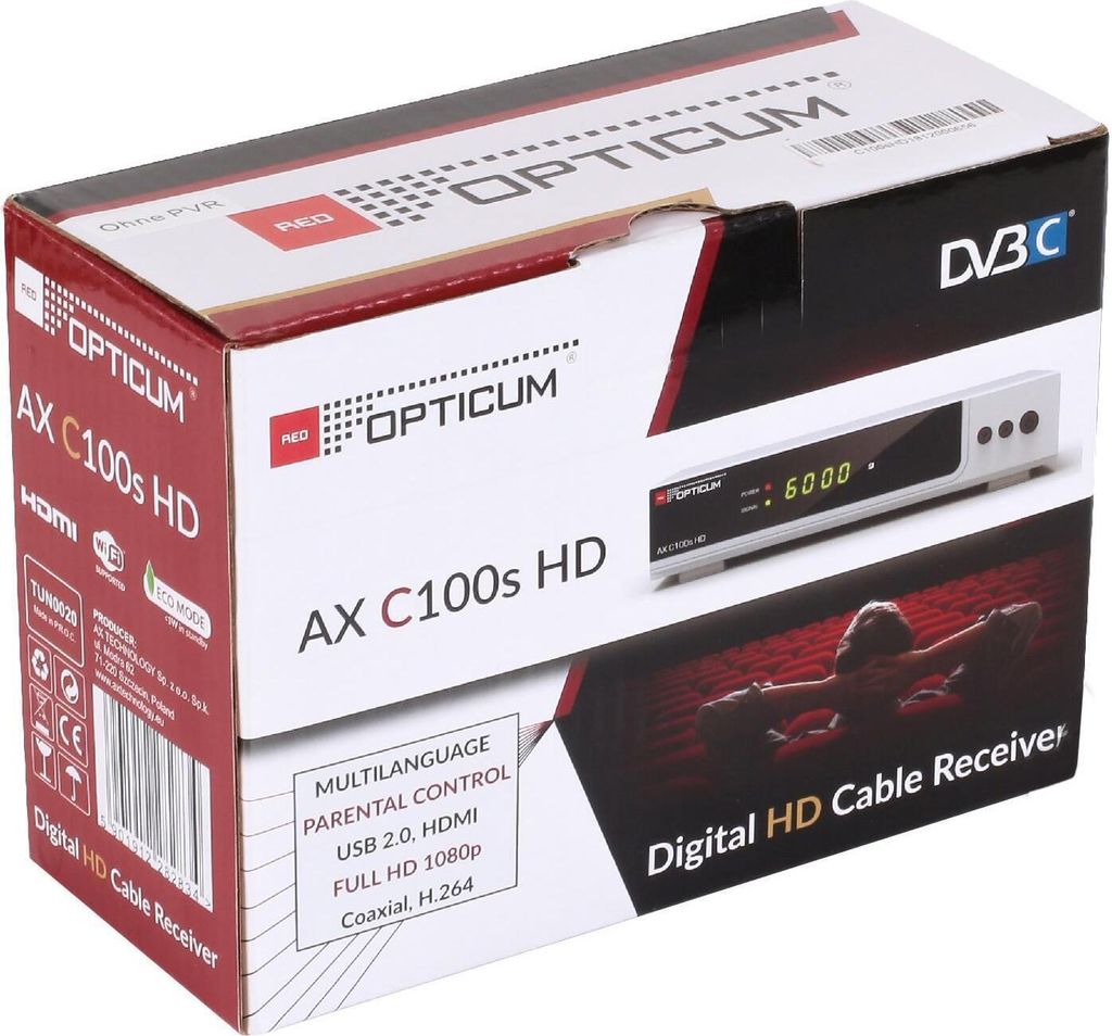 RED OPTICUM AX C100s Digitaler Kabel-Receiver HD - EPG - Produktbild 14