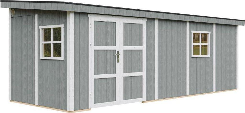 Gartenhaus  14,3 m² - H231x248x648 cm - Ohne Boden und Produktbild 