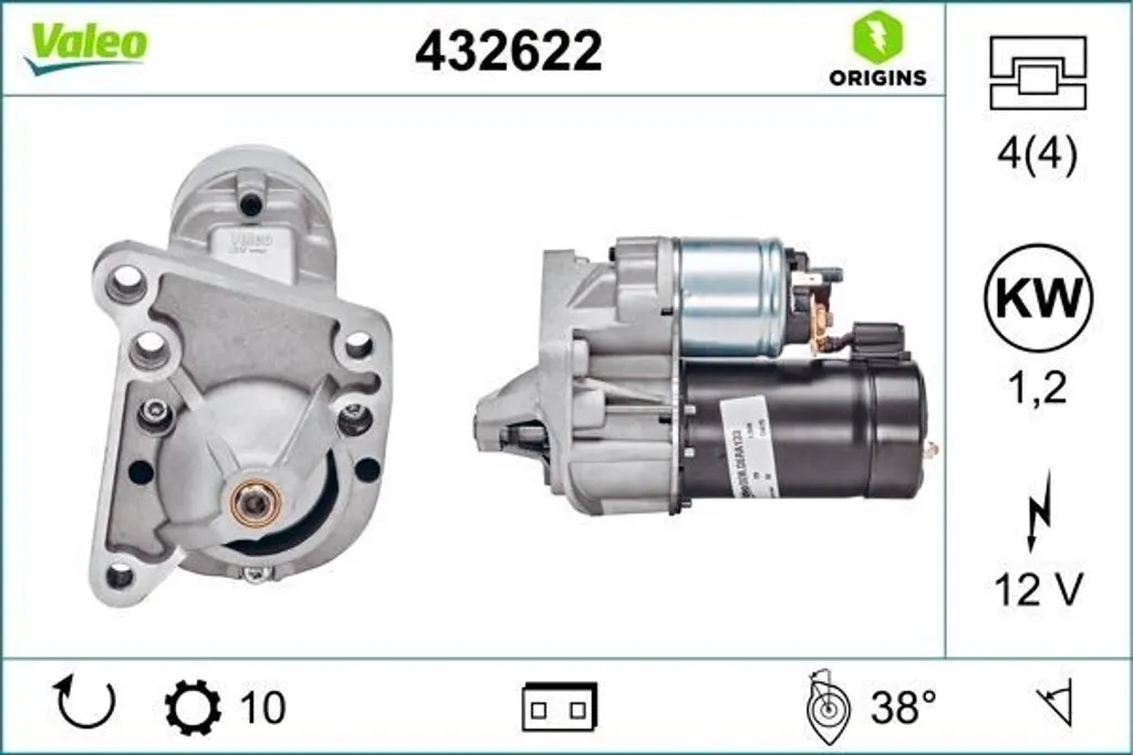Démarreur Haute Performance Valeo 432622 pour Renault Scenic et Clio