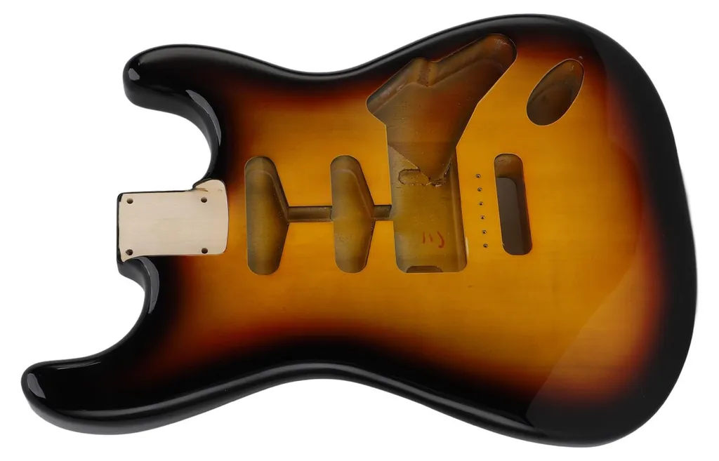 Corps guitare peuplier finition Sunburst 3 tons avec défonce type HSH - 4