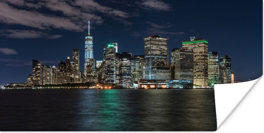 MuchoWow Poster New York - Skyline 40x20 cm - Poster für die Wand - Poster Schlafzimmer