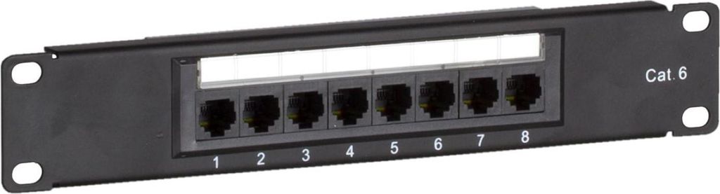 Patchpanel 10”, 8-fach UTP Patchpanel CAT 6