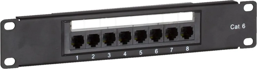 Panneau de Brassage CAT 6 UTP 8 Ports - Mini Patchpanel 10 Pousses