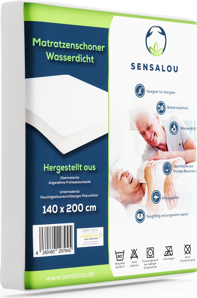 Sensalou Matratzenschoner Wasserdicht - Nässeschutz Produktbild 1