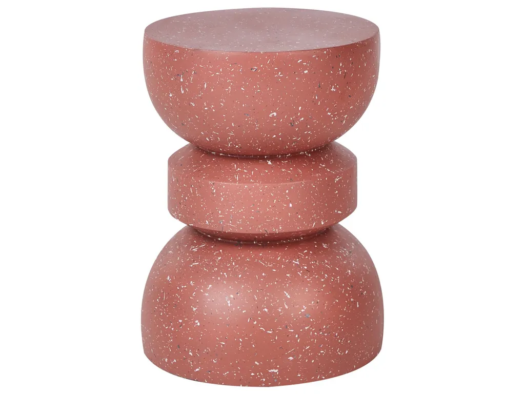 Petite table basse sablier rouge Beliani terrazzo stable et durable
