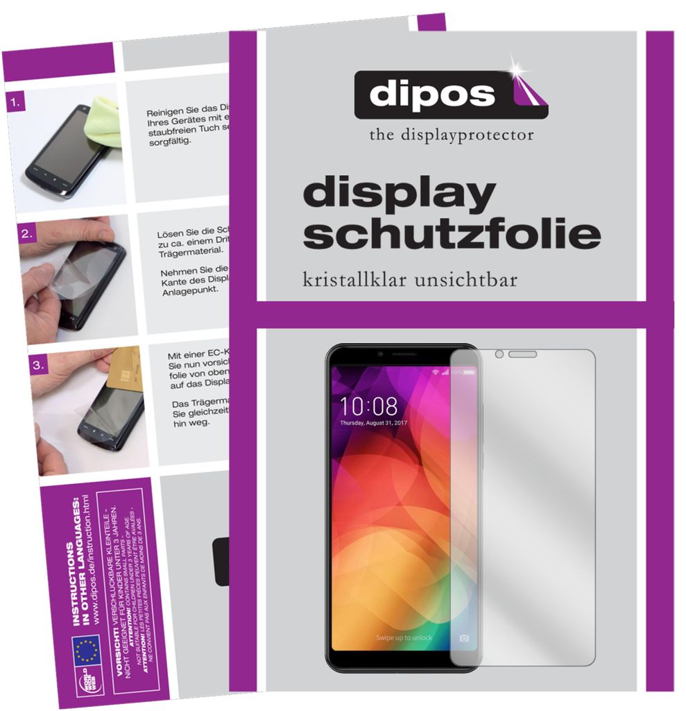 2+2x Schutzfolie für Coolpad Note 8 klar Displayschutzfolie Folie Display Schutz