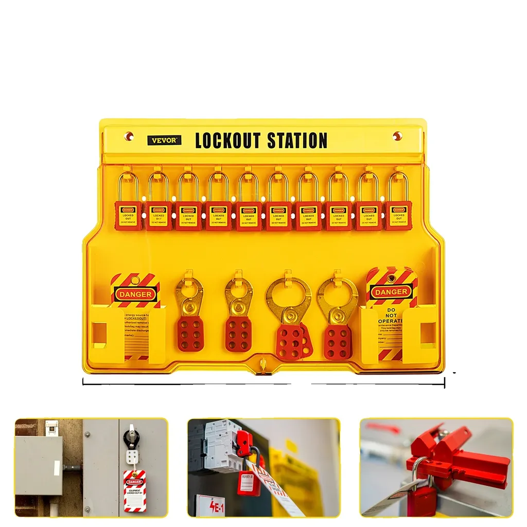 Cadenas de sécurité longue durée et étiquettes kit Tagout de 58 pièces