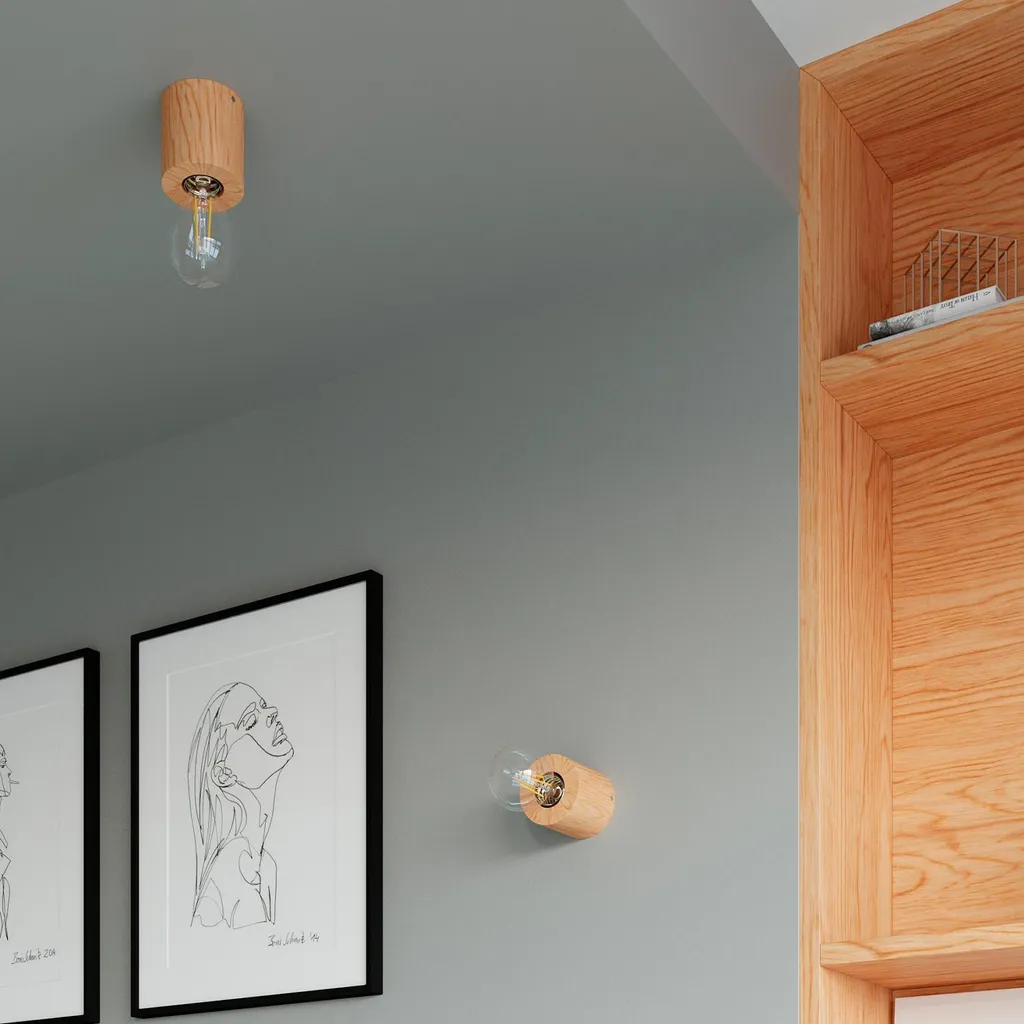 Lampada Cubo Legno SALGADO Sollux | Stile Industrial Loft E27 10cm - 14