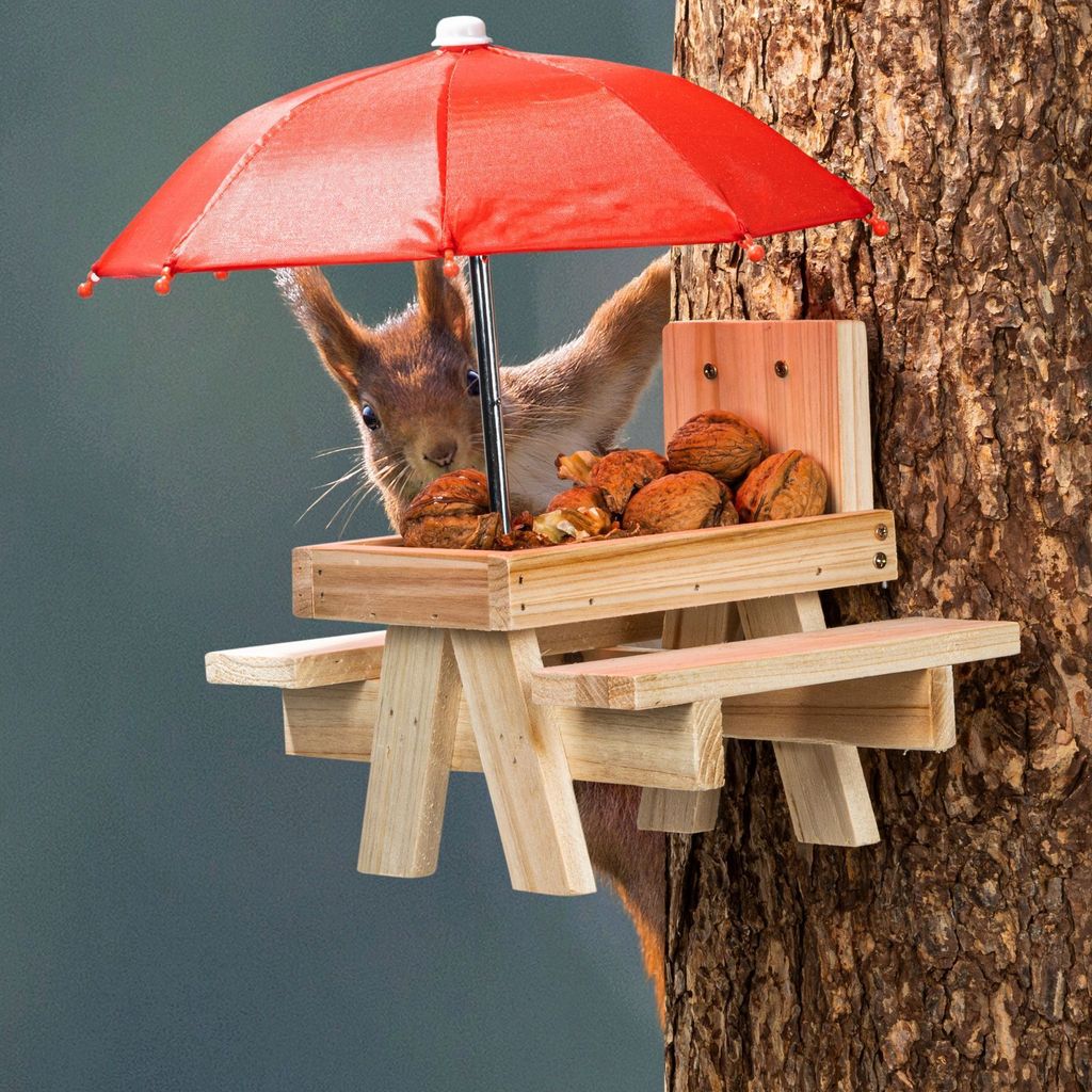 Holz Eichhörnchen Futterstation 'Picknick' Produktbild 