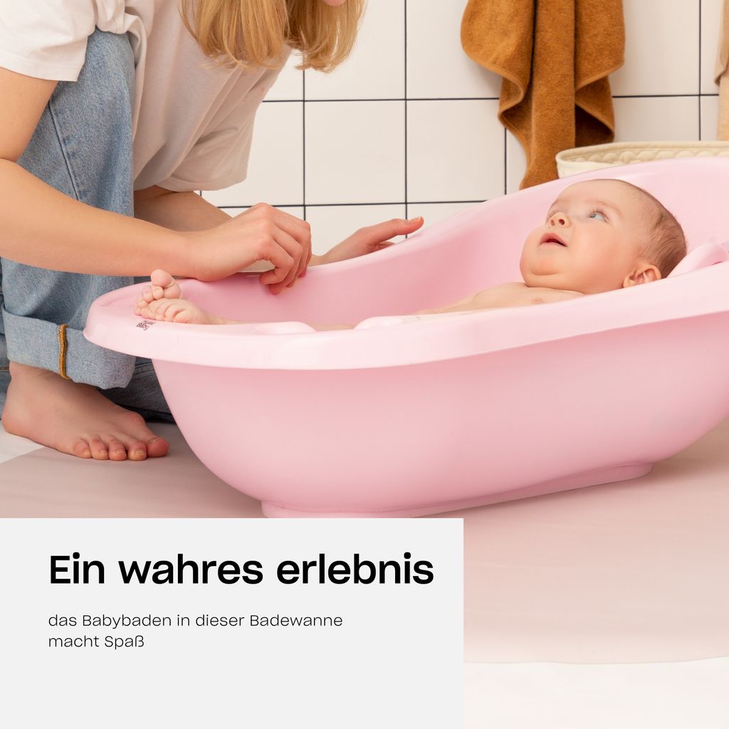 Baby Badewannen Sitz Badesitz Badewanneneinsatz mit Anti-Rutsch in rosa 