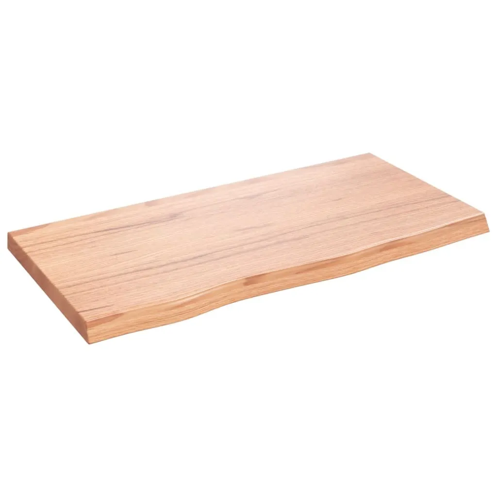 Piano Tavolo 80x40 Legno Rovere Massello - Marrone Chiaro Resistente