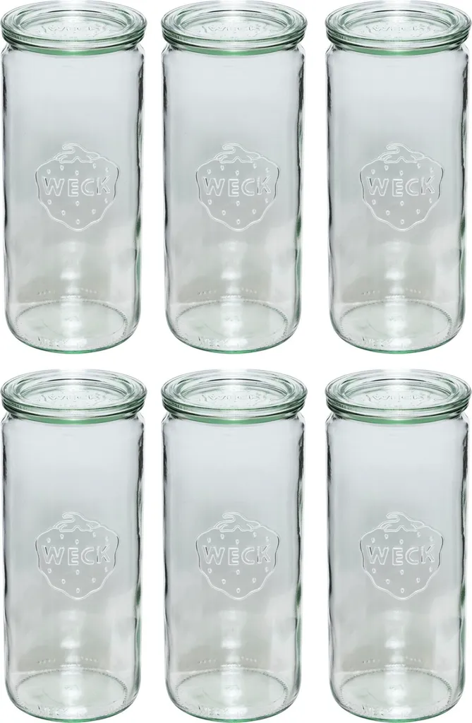 Bocaux en verre cylindriques 1040ml WECK pack de 6 pour stérilisation
