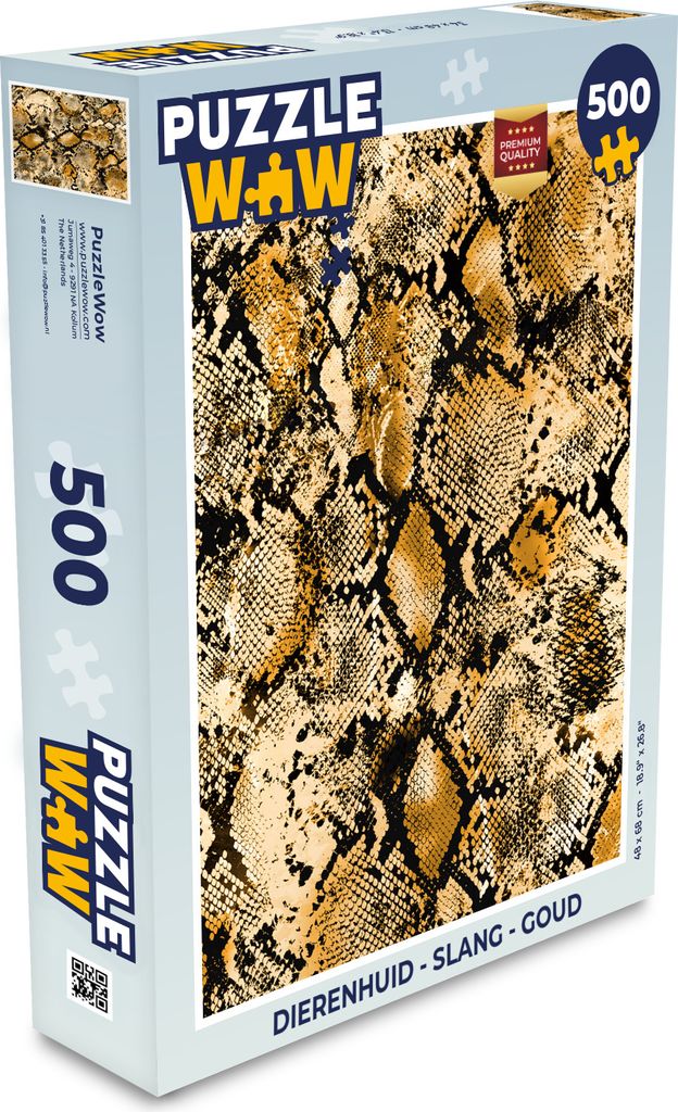 MuchoWow Puzzle 500 Teile Tierhaut - Schlange - Gold - Denken - Spiel - Toy