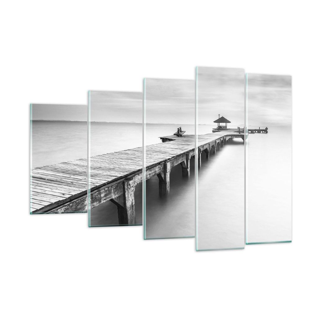 Bilder auf glas - Thailand bucht strand brücke - 150x100cm - Glasbilder - Wandbilder - Kunstdruck - zum Aufhängen bereit - Wanddekoration aus Gla...