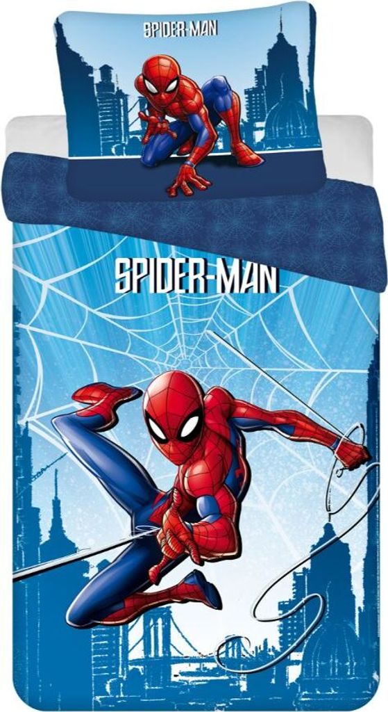 JERRY FABRICS Leinen inklusive Spiderman Blau 04 Baumwolle, Produktbild 