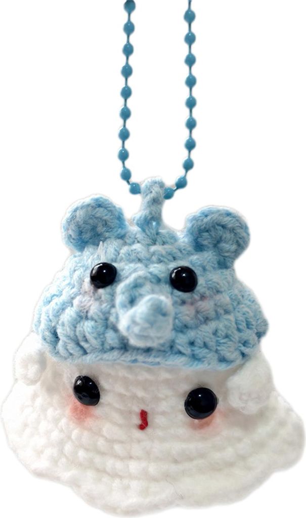 Halloween-Geister-Ornament, gehäkelt, süß, handgefertigt, gestrickt, Frosch/Katze/Spinne/Erdbeergeist, hängende Dekoration für Auto-Rückspieg...