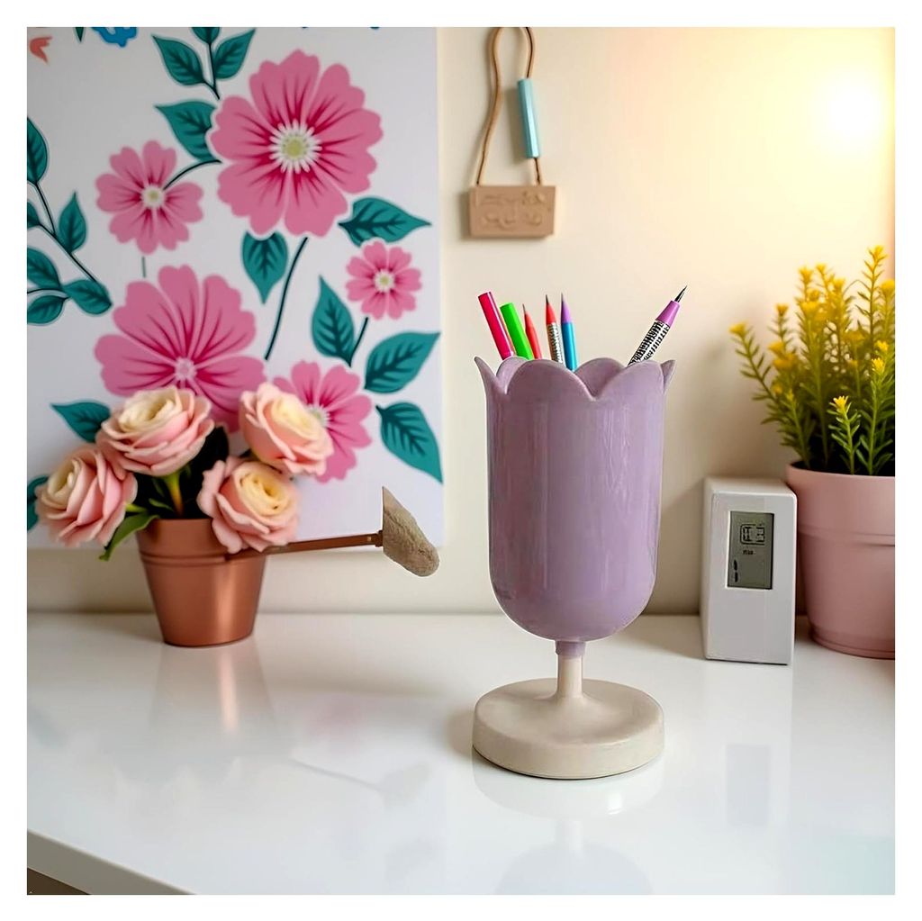 Stiftehalter für den Schreibtisch, Kunststoff, Tulpenform, kleine Make-up-Box, Schrein-Organizer, Schreibtischdekoration, Büro- und Schulbedarf