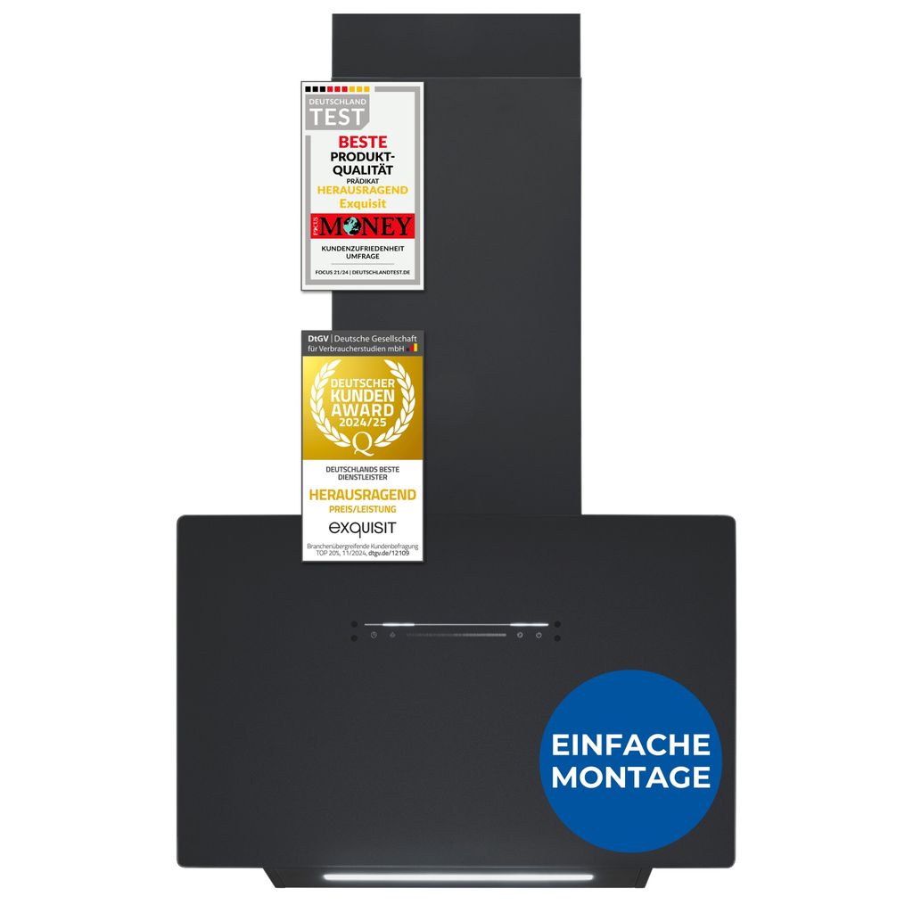 Exquisit Dunstabzugshaube 60cm, Touch-Bedienung, Produktbild 