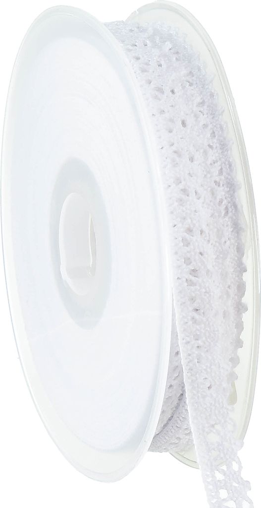 Dekoband Spitze Weiß Schmuckband Häkelspitze 12mm 20m Hochzeit Taufe Deko