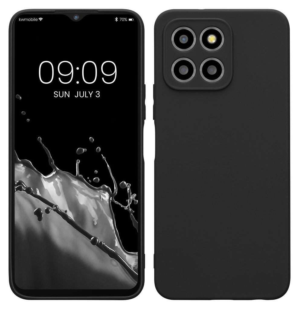 kwmobile Handyhülle für HONOR X8 5G / X6 / 70 Lite 5G Hülle - weiches Handy Silikon Case - Schutzhülle Cover - Schwarz matt