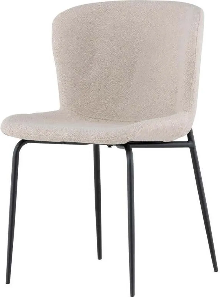 Chaise de salle à manger bicolore 48cm Modesto en métal et tissu beige
