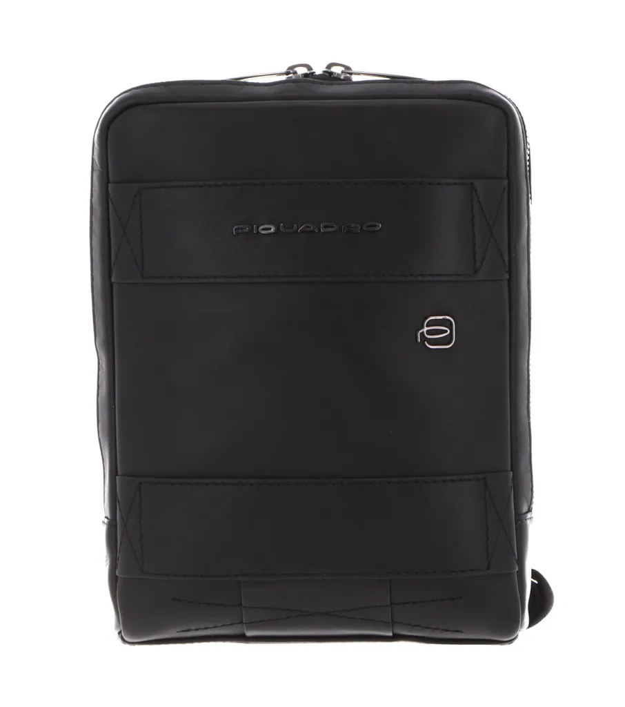 Piquadro Obidos Borsa a Tracolla Pelle Nera | Shop Online Pelletteria