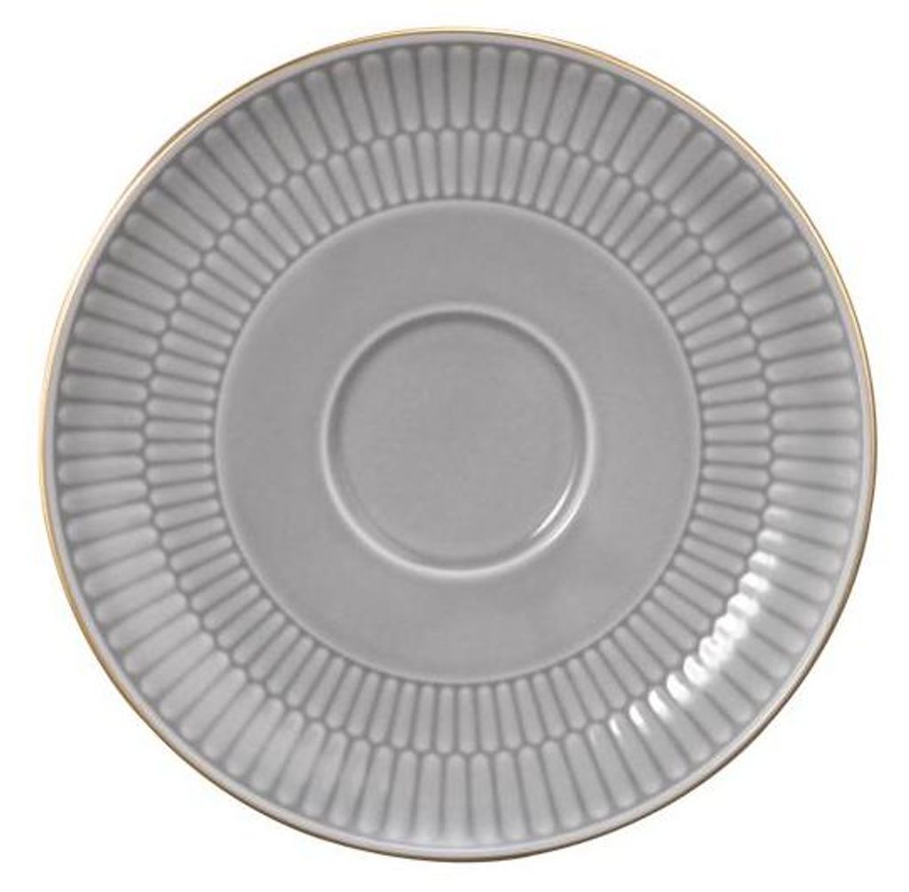 Seltmann Weiden Amina silbergrau/Goldrand Kombi-Untertasse groß 16 cm