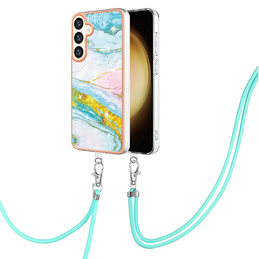 Custodia Samsung S24 TPU Turchese + Strap Regolabile | Top Grip
