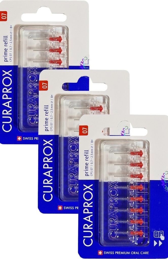 3x Curaprox Interdentalbürsten CPS 07 rot - Prime refill ( Produktbild 