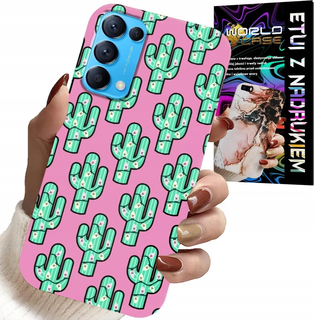 Custodia Artistica Oppo Reno5 - Cactus & Pink Foil - Edizione Limitata