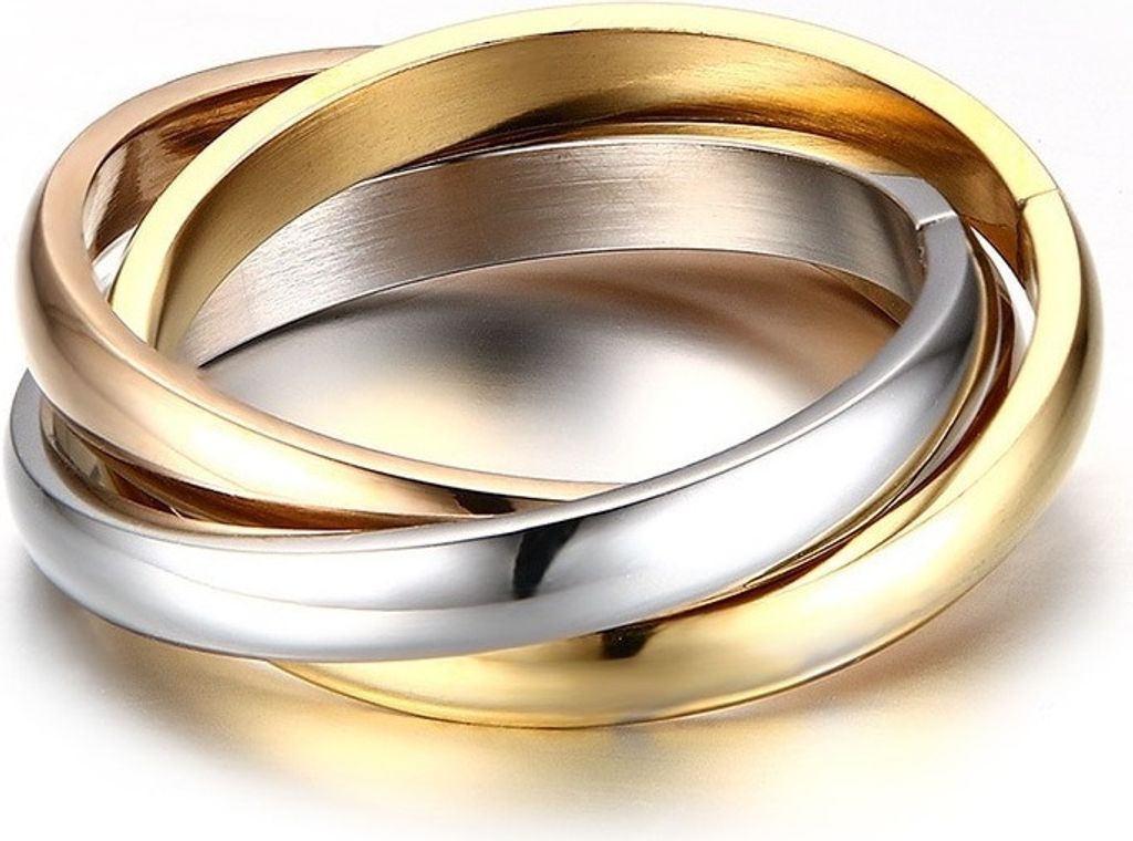 Damenring Trinity - Mehrfarbiger Edelstahlring, Größe 67mm KP17344