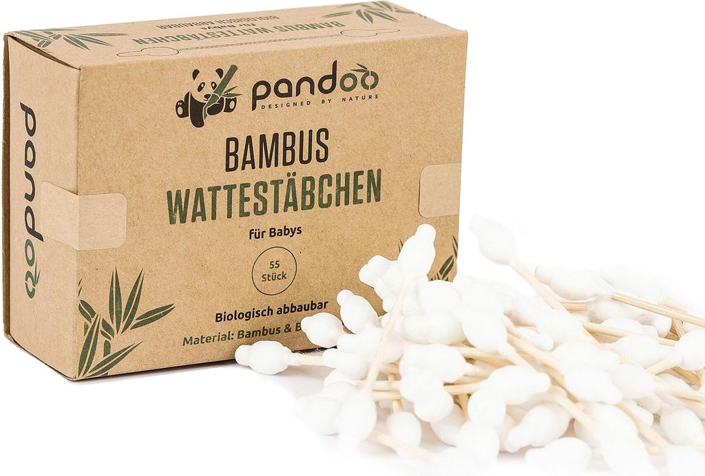 pandoo Wattestäbchen Baby, 55 St. Produktbild 